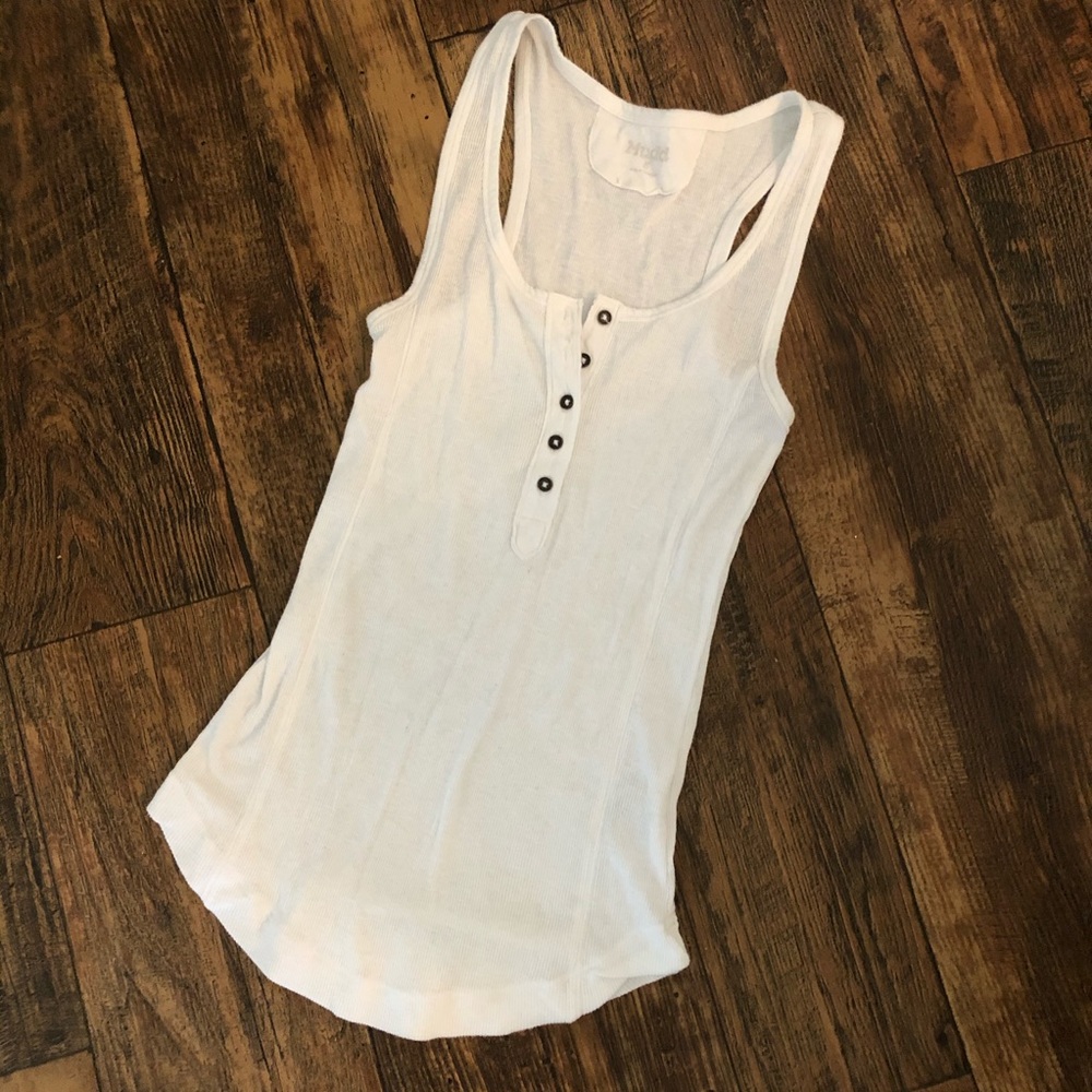 White Henley tank